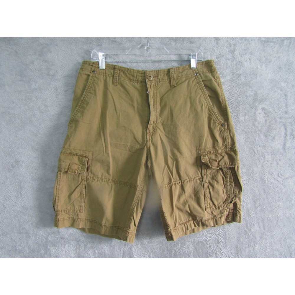 OP Ocean Pacific Cargo Shorts Mens 32 Khaki Tan Excellent Ripstop Cotton OM13225